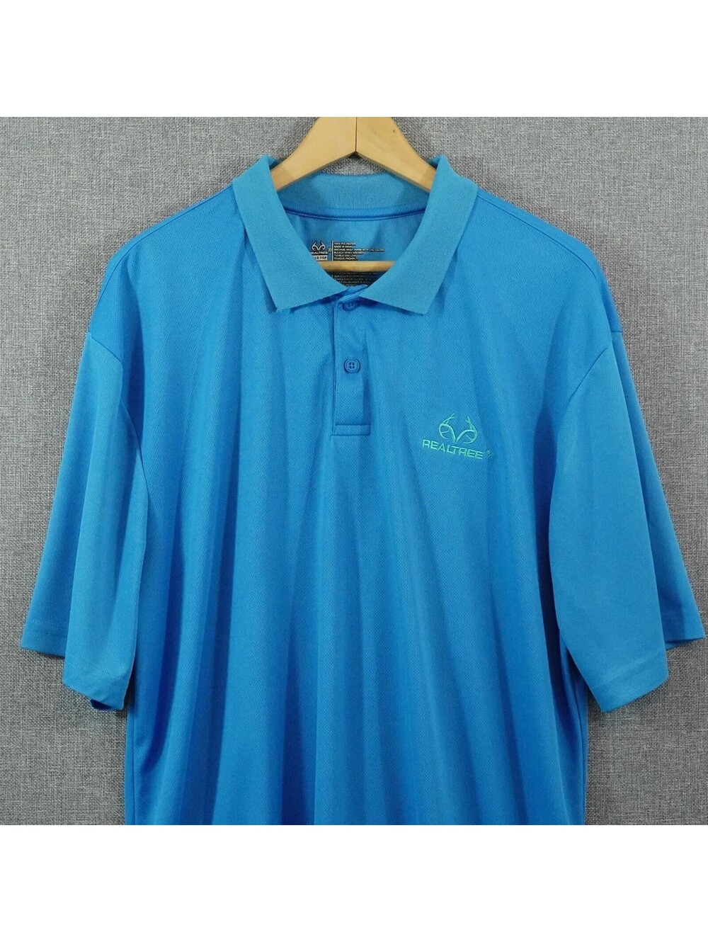 Realtree Performance Polo Shirt 2XL Blue Moisture Wicking Outdoor Golf Hunting